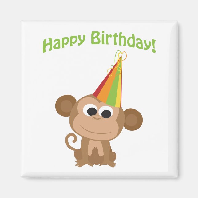 Imã Feliz aniversário! Macaco (Frente)