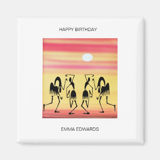 Imã Feliz aniversário maravilhoso dança do Break (Frente)