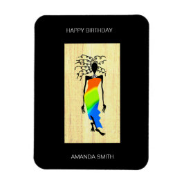 Ímã Feliz Aniversário, Mulher Elegante e Na moda afric