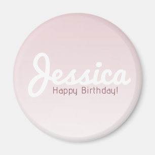 Imã Feliz Aniversário, Nome Personalizado Rose Ombre