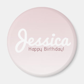 Imã Feliz Aniversário, Nome Personalizado | Rose Ombre