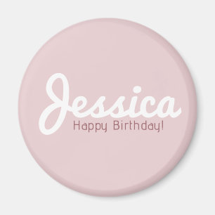 Imã Feliz Aniversário, Nome Personalizável   Dourado R