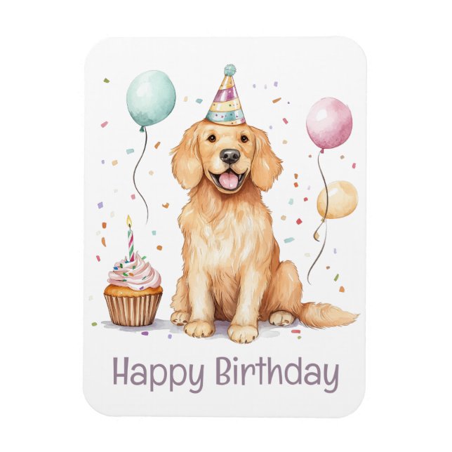 Ímã Feliz aniversário - Ouro de varejo (Vertical)