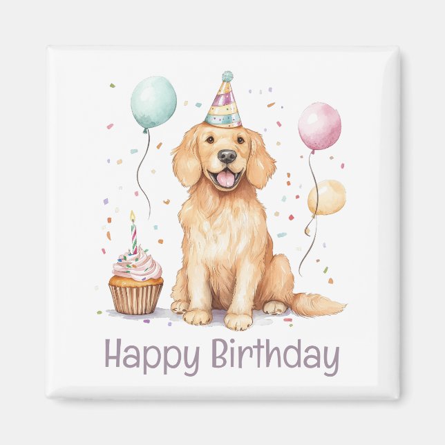 Imã Feliz aniversário - Ouro de varejo (Frente)