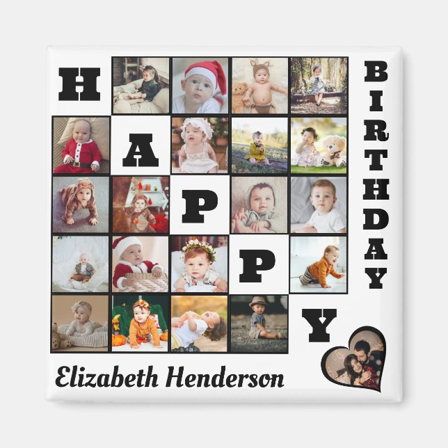 Imã Feliz Aniversário Personalizado 21 Oferta de Colag (Frente)