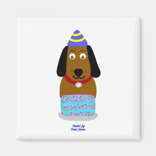 Imã Feliz Aniversário Pup 2 Polegadas Magnet