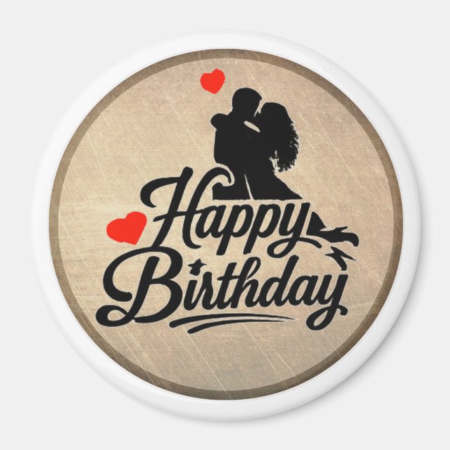 Imã Feliz Aniversário Romântico (Frente)
