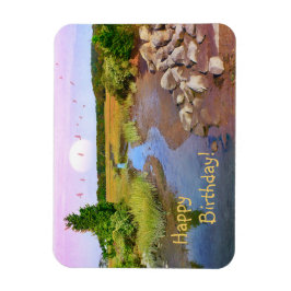 Ímã Feliz aniversário Sunset Seashore