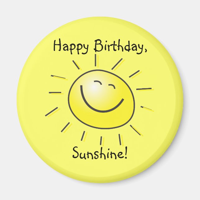 Imã Feliz aniversário, Sunshine! (Frente)