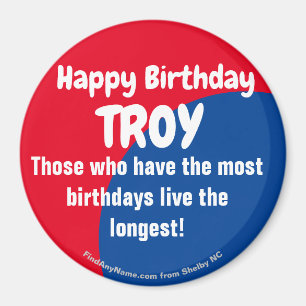 Imã Feliz aniversário TROY grande ímã
