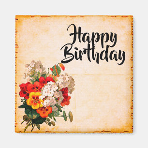 Imã Feliz aniversário Vintage Magnet Personalizável