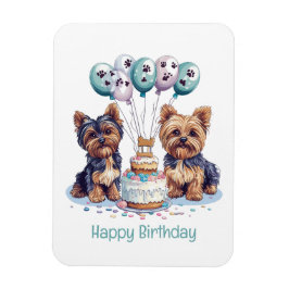 Ímã Feliz aniversário Yorkie Dog