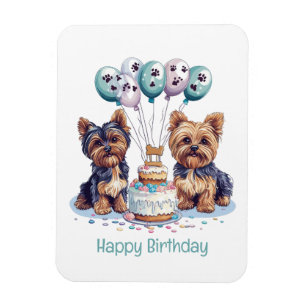 Ímã Feliz aniversário Yorkie Dog