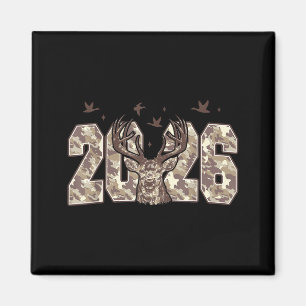 Imã Feliz Ano Novo 2026 Caça ao Veado Camo Camuflagem