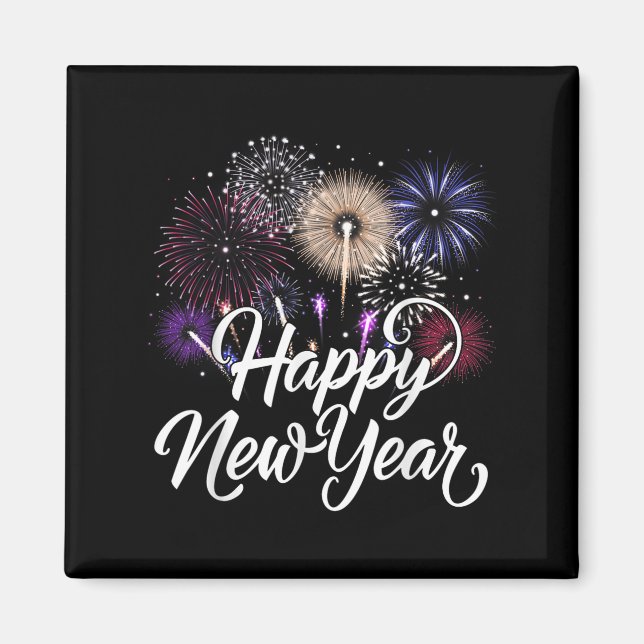 Imã Feliz ano novo 2026 Festa Figurume Família de Amig (Frente)