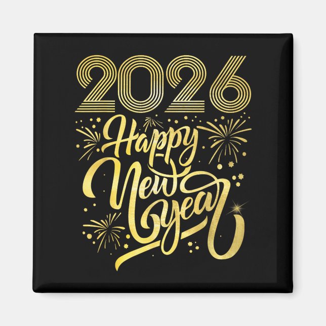 Imã Feliz ano novo 2026 Fireworks (Frente)