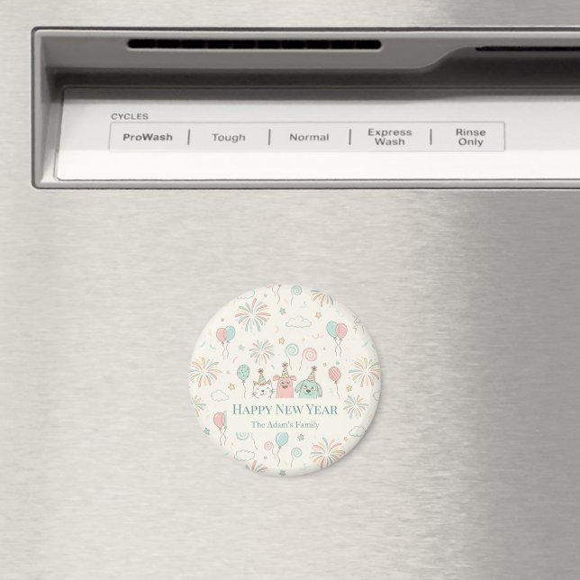 Imã Feliz Ano Novo 2026 Pingente (In Situ (Dishwasher))