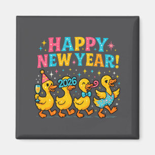 Imã Feliz Ano Novo 2026 Presente de Pato Fofo para Fes