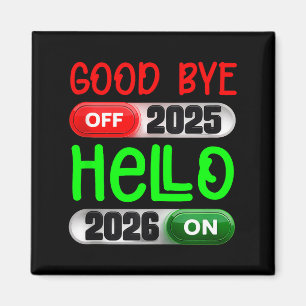 Imã Feliz Ano Novo 2026 Tchau 2025 Olá 2026 Tanque T