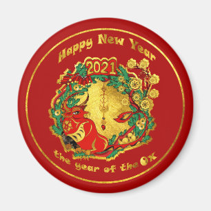 Imã Feliz ano novo chinês do Ox