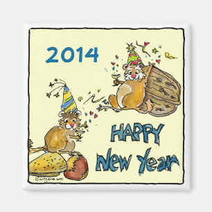 Imã feliz ano novo Chipmunks Magnet
