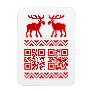 Ímã Feliz ano novo de código QR do Sweater de Natal Fe