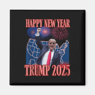 Imã Feliz ano novo De Trump Cute 2025 45 47 Outlaw Won