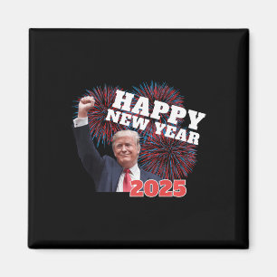 Imã Feliz ano novo de Trump Patriótico 2025 Conservado