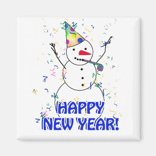 Imã Feliz ano novo do Celebrador Snowman
