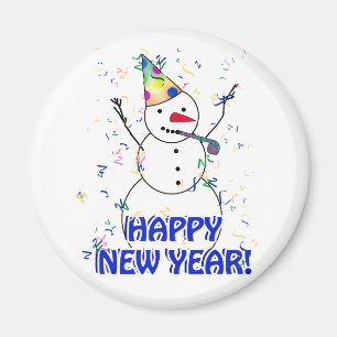 Imã Feliz ano novo do Celebrador Snowman