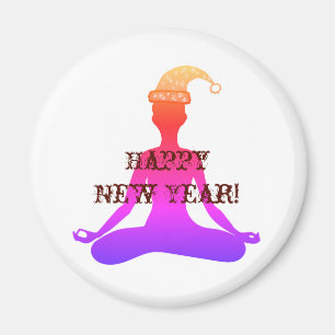 Imã Feliz Ano Novo Ioga Meditação Dama Ímã