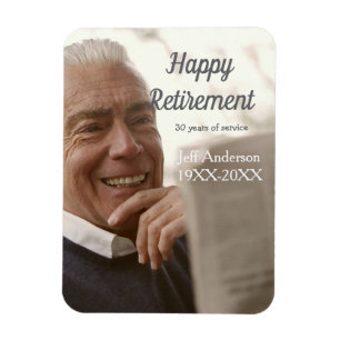 Ímã Feliz aposentadoria adicione nome foto anos de ser