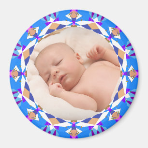 Imã Feliz Blue New Baby Girl Parents Gift Photo