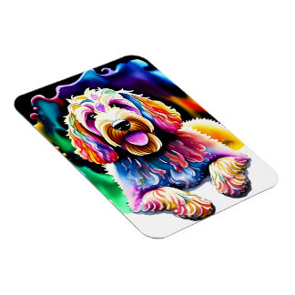 Ímã Feliz Cachorro Goldendoodle Design