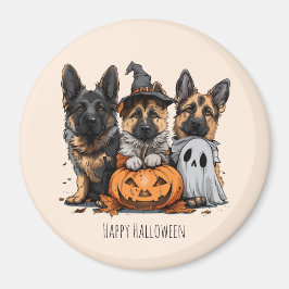 Imã Feliz Cachorros German shepherd de Halloween
