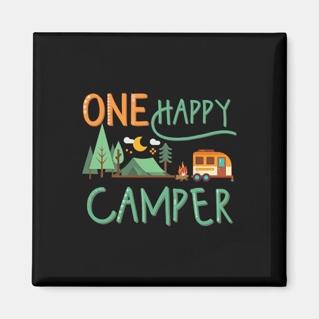 Imã Feliz Camper Feliz Férias De Verão Que Corresponde (Frente)