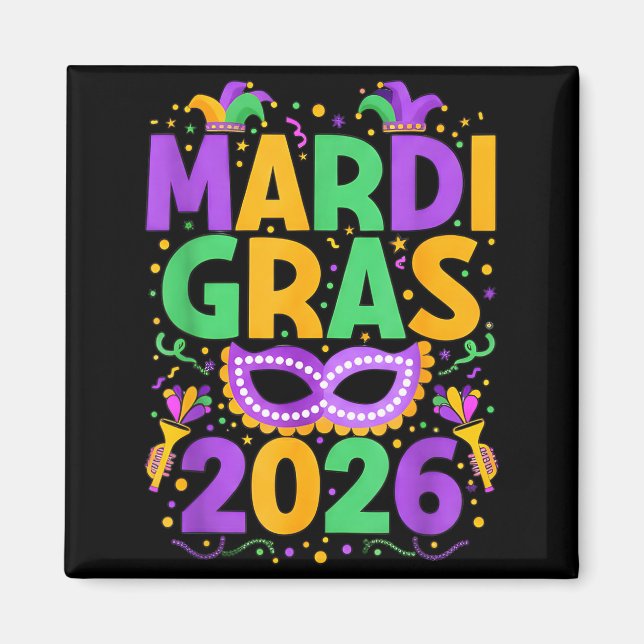 Imã Feliz Carnaval 2026 Fantasia Nova Orleans Combinan (Frente)