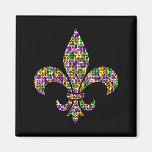 Imã Feliz Carnaval de Mardi Gras New Orleans Fleur De 