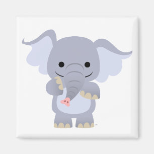 Imã Feliz Cartoon Elphant Magnet