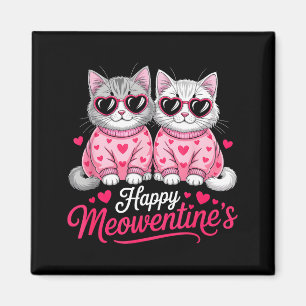 Imã Feliz Casal de Gatos Românticos Meowentinos de Val