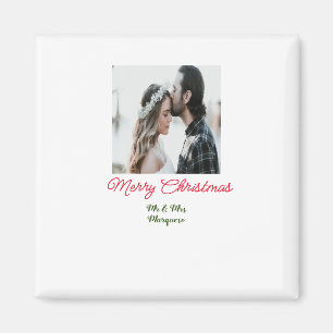 Imã Feliz casal de Natal - adicione nome feliz holida