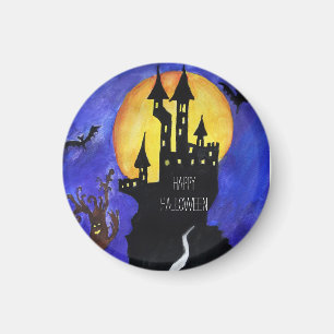 Imã Feliz Castelo De Halloween Pequeno, 3,2 Cm De Magn