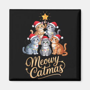 Imã Feliz Catmas Árvore de Natal Engraçada Corresponde