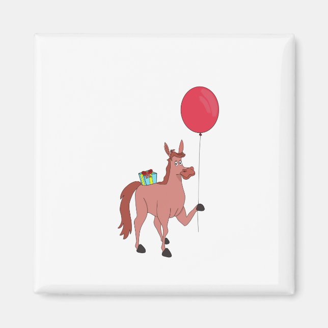 Imã Feliz Cavalo de Aniversário (Frente)