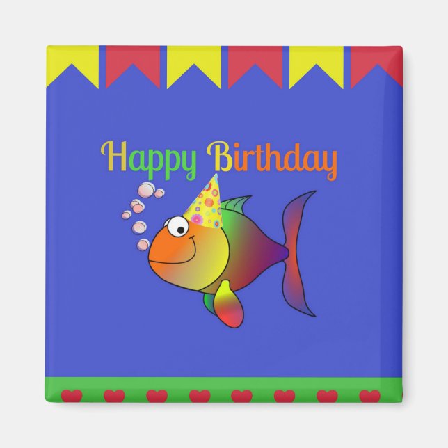 Imã Feliz Celebração de Aniversário (Frente)