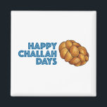 Imã Feliz Challah Days Chanukah Hanukkah Bread Loaf<br><div class="desc">Apresenta uma ilustração original de um pão de chalá, com HAPPY CHALLAH DAYS em letra azul. Excelente para doação de presente de Hanukkah! Esta ilustração de feriado também está disponível em outros produtos. Não vê o que está procurando? Precisa de ajuda para a personalização? Entre em contato com Rebecca para...</div>
