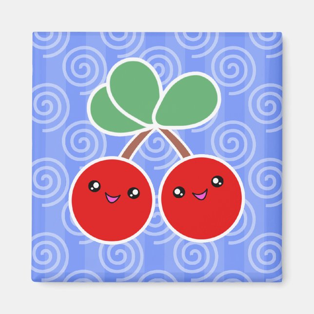 Imã Feliz Cherry Kawaii Magnet (Frente)