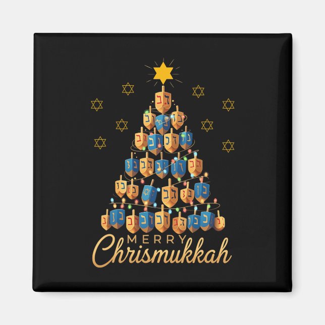 Imã Feliz Chrismukkah Happy Chanukkah Dreidel Christma (Frente)