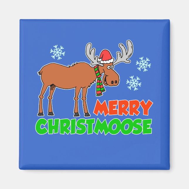 Imã Feliz Christmoose - Moose de Cartoon Cujo (Frente)