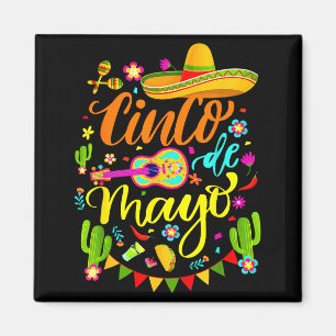 Imã Feliz cinco de mayo mexicano chapéu margarita